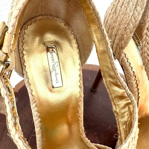 Report Signature Lucie 2 Platform Raffia Heels, Size 8.5, Excellent Condition - Picture 3 of 9